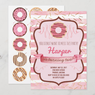Invitation à la fête d'anniversaire de Donut pour