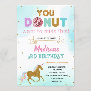 Invitation à la fête d'anniversaire de Donut Unico