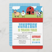 Invitation à la fête d'anniversaire de Farm Barnya (Devant / Derrière)