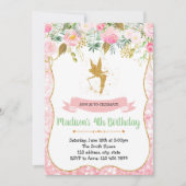 Invitation à la fête d'anniversaire de Fée (Devant)