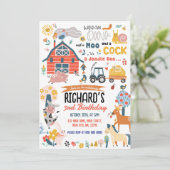 Invitation à la fête d'anniversaire de ferme (Debout devant)