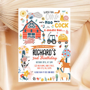 Invitation à la fête d'anniversaire de ferme