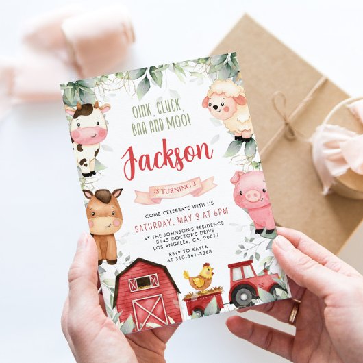 Invitation à la fête d'anniversaire de ferme