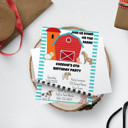 Invitation à la fête d'anniversaire de ferme