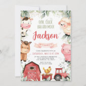 Invitation à la fête d'anniversaire de ferme (Devant)