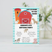 Invitation à la fête d'anniversaire de ferme (Debout devant)