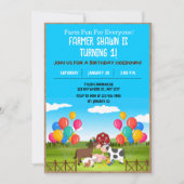 Invitation à la fête d'anniversaire de ferme (Devant)