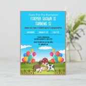 Invitation à la fête d'anniversaire de ferme (Debout devant)