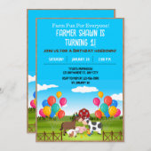 Invitation à la fête d'anniversaire de ferme (Devant / Derrière)
