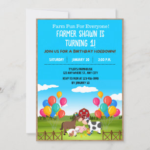 Invitation à la fête d'anniversaire de ferme