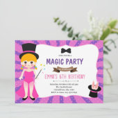 Invitation à la fête d'anniversaire de fille magiq (Debout devant)