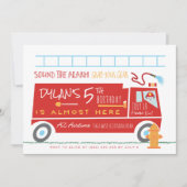 Invitation à la fête d'anniversaire de Firetruck (Devant)