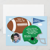 Invitation à la fête d'anniversaire de football (Devant / Derrière)