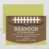 Invitation à la fête d'anniversaire de football (Devant / Derrière)