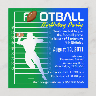 Invitation à la fête d'anniversaire de football