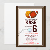 Invitation à la fête d'anniversaire de football (Devant / Derrière)