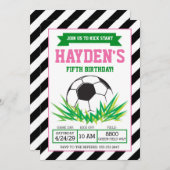 Invitation à la fête d'anniversaire de football fé (Devant / Derrière)