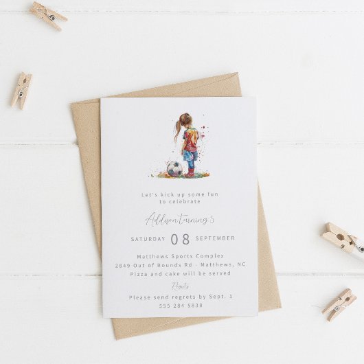 Invitation à la fête d'anniversaire de football fé