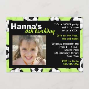Invitation à la fête d'anniversaire de football Ve