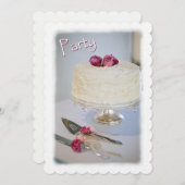 Invitation à la fête d'anniversaire de gâteau et d (Devant / Derrière)