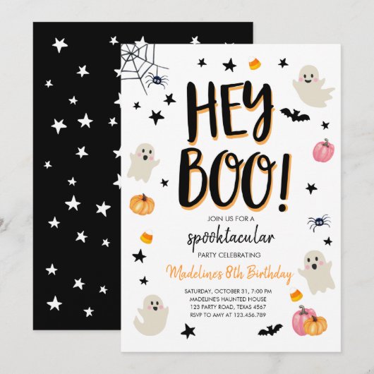 Invitation à la fête d'anniversaire de Ghost (Devant / Derrière)