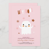 Invitation à la fête d'anniversaire de Ghost Cute (Devant / Derrière)