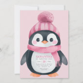 Invitation à la fête d'anniversaire de Girl Pengui (Devant)