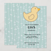 Invitation à la fête d'anniversaire de Girls Blue (Devant / Derrière)