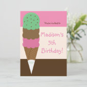 Invitation à la fête d'anniversaire de glace à tro (Debout devant)