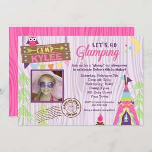 Invitation à la fête d'anniversaire de Glamping