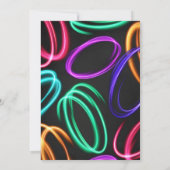 Invitation à la fête d'anniversaire de Glow Neon (Dos)