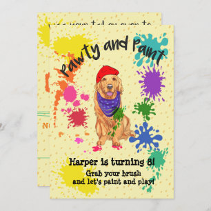 Invitation à la fête d'anniversaire de Golden Retr