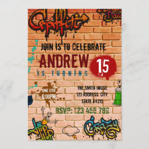 Invitation à la fête d'anniversaire de Graffiti