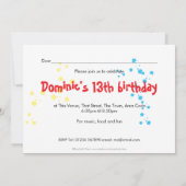 Invitation à la fête d'anniversaire de Graffiti (Dos)