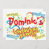 Invitation à la fête d'anniversaire de Graffiti (Devant / Derrière)