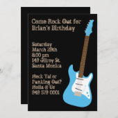 Invitation à la fête d'anniversaire de Guitar (Devant / Derrière)