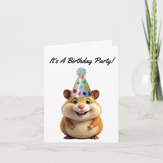 Invitation à la fête d'anniversaire de hamster (Devant)