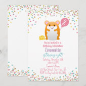 Invitation à la fête d'anniversaire de Hamster Con (Devant / Derrière)
