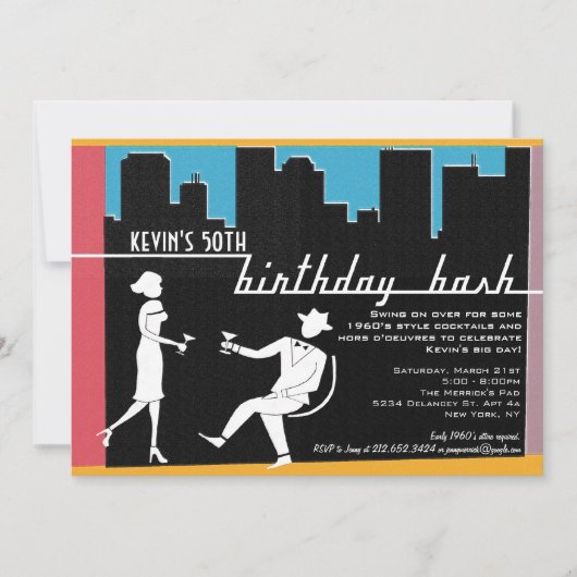 Invitation à la fête d'anniversaire de Hipster 196 (Devant)