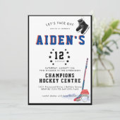 Invitation à la fête d'anniversaire de hockey (Debout devant)