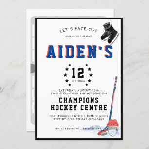 Invitation à la fête d'anniversaire de hockey