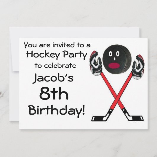 Invitation à la fête d'anniversaire de hockey (Devant)