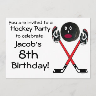 Invitation à la fête d'anniversaire de hockey