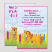 Invitation à la fête d'anniversaire de Horse Pony (Devant / Derrière)