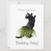 Invitation à la fête d'anniversaire de Hula Cat (Devant)