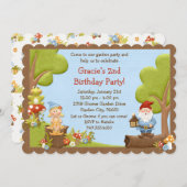 Invitation à la fête d'anniversaire de Kids Gnome (Devant / Derrière)