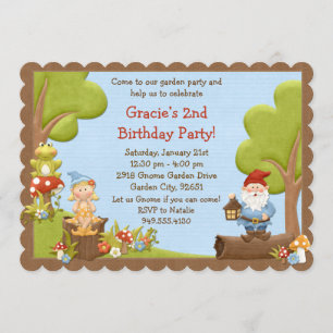 Invitation à la fête d'anniversaire de Kids Gnome