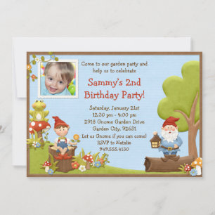 Invitation à la fête d'anniversaire de Kids Gnome