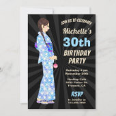 Invitation à la fête d'anniversaire de Kimono (Devant)