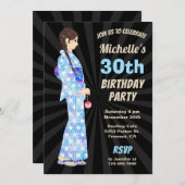 Invitation à la fête d'anniversaire de Kimono (Devant / Derrière)